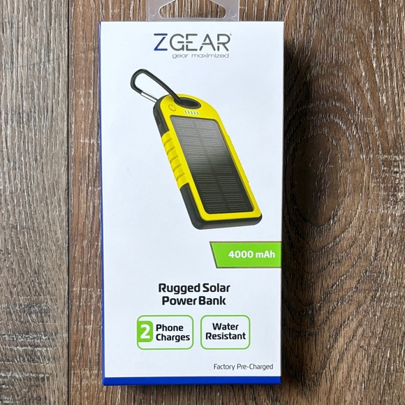 ZGEAR Other - Solar Power Bank Yellow 4000 mAh Phone Charger New